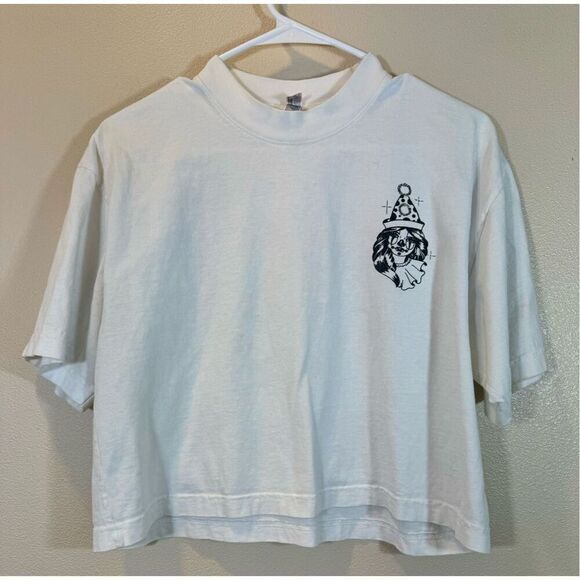 Los Angeles Apparel Sorta Hawthorne Clown Faces Crop Tee One Size Fits Most - Picture 1 of 8